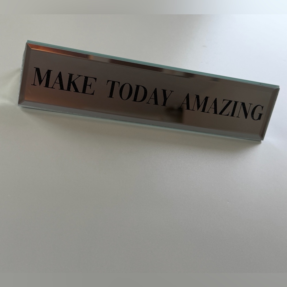 American Atelier Silver and Gray Desk Sign